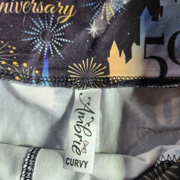 Disney leggings pants Curvy Ambrié Polyester Spandex pajama fiftieth anniversary - Picture 2 of 5